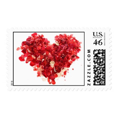Heart Rose Petals Stamp