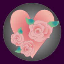 HEART & ROSES by SHARON SHARPE stickers