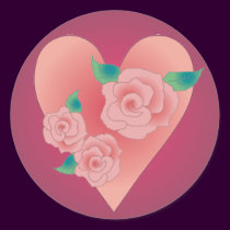 HEART & ROSES by SHARON SHARPE stickers
