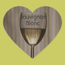Heart Sauvignon Blanc Wine Glass Stickers stickers