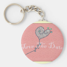 Heart Save The Date Keychains