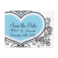 Heart Save the Date Postcard postcard