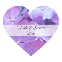 Heart Save the Date Sticker - Hydrangea
