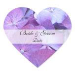 Heart Save the Date Sticker - Hydrangea