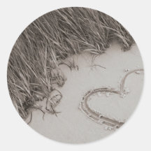 Heart Sepia Image Stickers