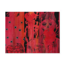 artsprojekt, nichole, camarillo, nichole camarillo, nicholecamarillo.com, art, artist, fine art, mexican art, mexican, mexico, paint, painting, illustration, design, woman, female, postcard, print, mail, letter, gifts, collectibles, travel, save the date, friendly reminder, greetings, holiday greeting, everyday, got this heart, heart, war, soldier, red, military, political, social, flag, army, grenade, Postcard with custom graphic design