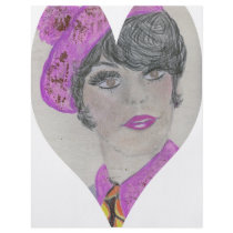 Heart Shape 60s Model Flyer Design