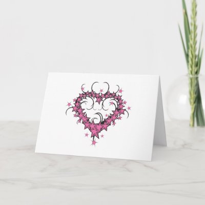 heart shape stars tattoo design greeting cards by doonidesigns