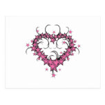 heart shape stars tattoo design post cards