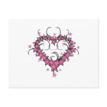 heart shape stars tattoo design post cards