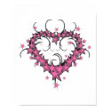 heart shape stars tattoo design posters