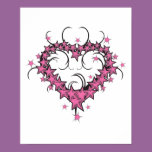 heart shape stars tattoo design