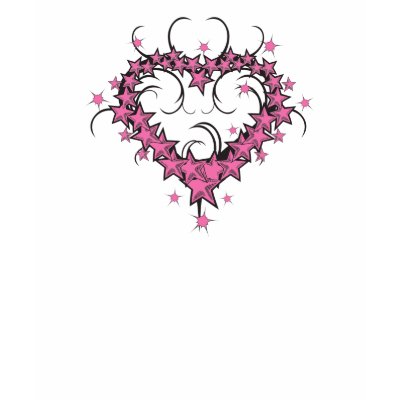 heart shape stars tattoo design t-shirt by doonidesigns