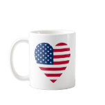 Heart-Shaped American Flag Coffee Mugs