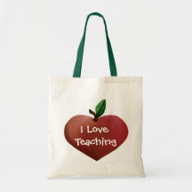 Heart Shaped Apple Teacher's tote bag