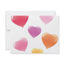 Heart Shaped Balloons Personalized Invitations