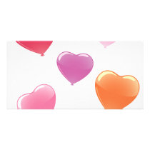 Heart Shaped Balloons Photo Card