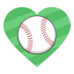 Heart shaped baseball love stickers