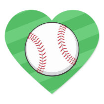 Heart shaped baseball love stickers