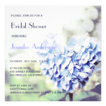 Heart-Shaped Blue Hydrangea Bridal Shower invitations