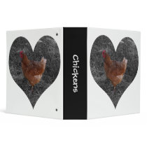 Heart Shaped Chicken 3 Ring Binder
