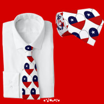 Heart-shaped Chile Flag Valentine Tie by ameriyank Heart-shaped Chile Flag Valentine Tie
