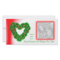 Heart-Shaped Christmas Wreath photo cards by xfinity7 Heart-Shaped Christmas Wreath photo cards