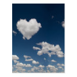 Heart shaped cloud postcard