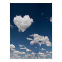 Heart shaped cloud postcard