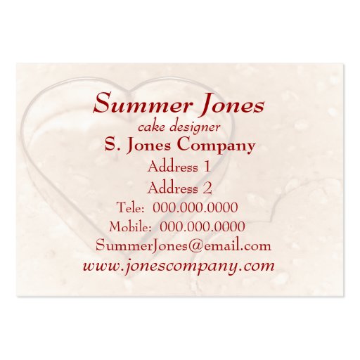 Heart Shaped Cookie Cutter - Baking Business Cards (back side)