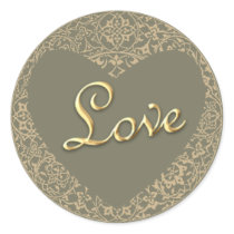 Heart Shaped Decorative Warm Gray “Love” Sticker by NJHeart Heart Shaped Decorative Warm Gray “Love” Sticker