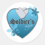 Heart Shaped Dog Tags Round Sticker