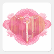 Heart Shaped Door with Skeleton Key Stickers