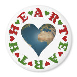 Heart Shaped Earth anagram Fridge Magnet
