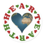 Heart shaped Earth anagram Round Sticker