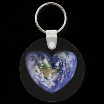 Heart-Shaped Earth Keychain