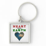 Heart shaped Earth Key Chain