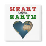 Heart shaped Earth Fridge Magnet