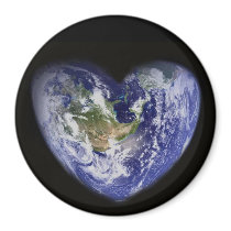 Heart-Shaped Earth Magnet by ottergraph Heart-Shaped Earth Magnet