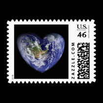 Heart-Shaped Earth Postage stamps