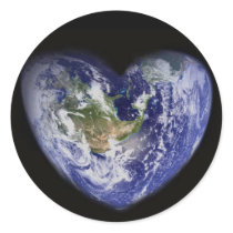 Heart-Shaped Earth Sticker by ottergraph Heart-Shaped Earth Sticker
