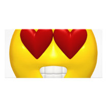 heart shaped eyes smiley photo greeting card