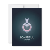 HEART-SHAPED FEMININE LOGO BEAUTIFUL DAY SPA invitations