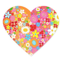 HEART SHAPED FLOWERY STICKERS - GIFTWRAPPING