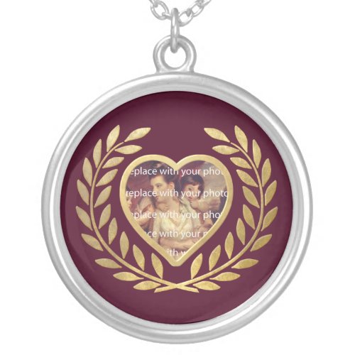 Heart Shaped Frame with Wreath zazzle_necklace