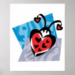 heart shaped ladybug poster