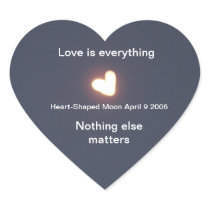 Heart-shaped moon stickers