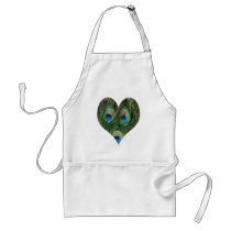 Heart Shaped Peacock Feather Apron by ChristyWyoming Heart Shaped Peacock Feather Apron