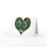 Heart Shaped Peacock Feather Card