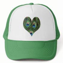 Heart Shaped Peacock Feather Hat